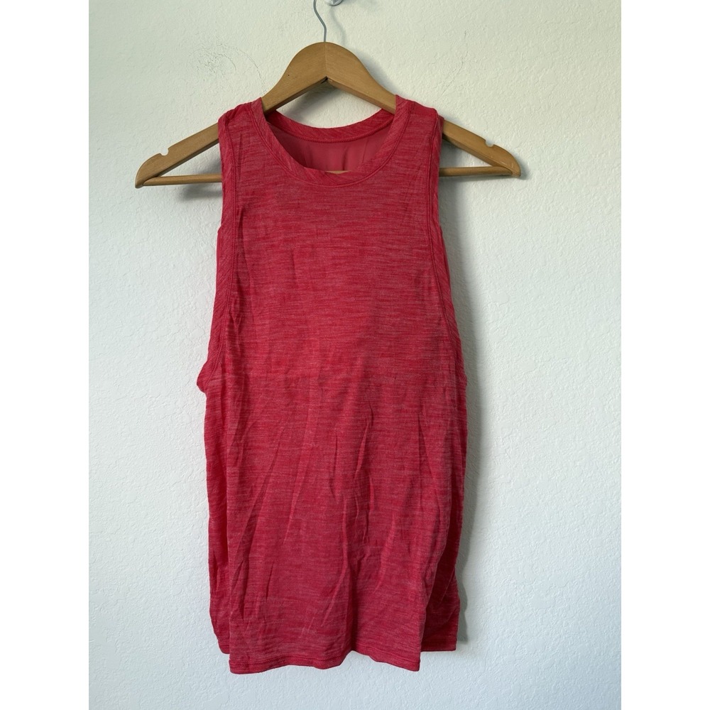 Lululemon Tank Top Womens 4 Red Pink Practice Freely Built In Bra Racerback Yoga